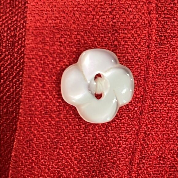 Mary G. Palm Beach Elegant Red W Flower Buttons Dressy Popover NWT SZ S - Picture 7 of 8